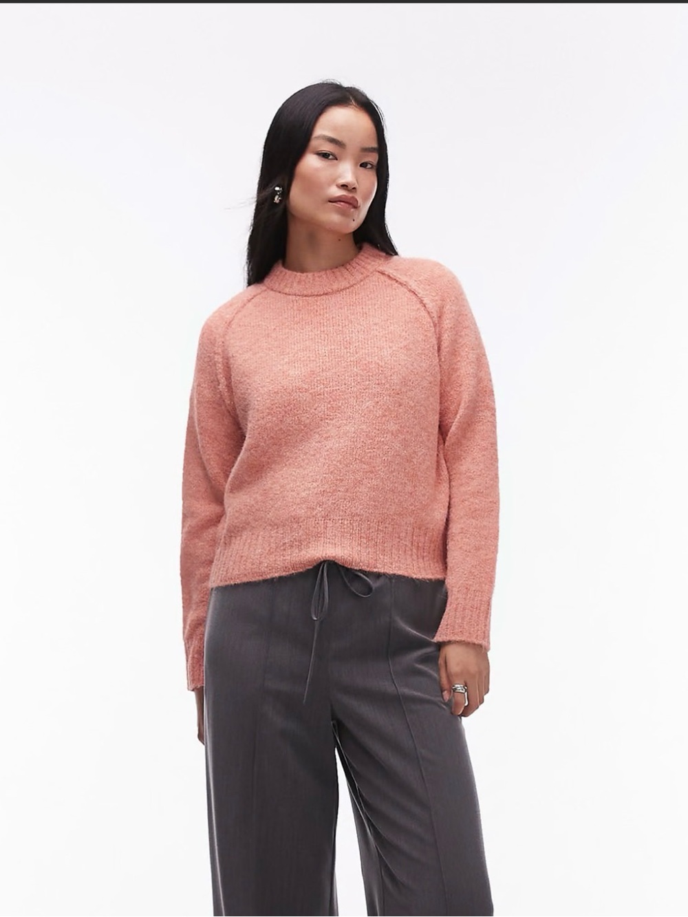 Topshop Women's Knit Sweater - Peach
